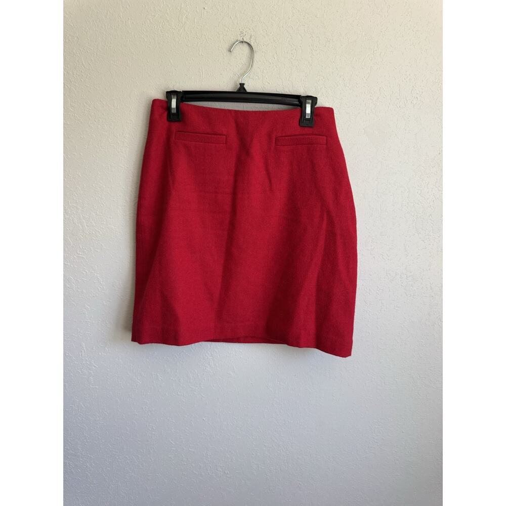 Talbots Red Wool Blend Pencil Skirt Womens 6P Academia Career Workwear Preppy